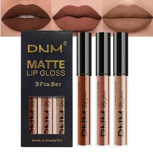 3Pcs Chocolate Red Brown Nude Matte Liquid Lipstick Lip Stain Sets for Women, Matte Lipstick Long Lasting Waterproof Permanent 24 Hours original, Magic Lip Sticks Pack for Halloween Daily Makeup