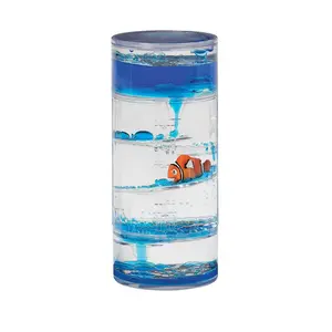 WARM FUZZY Toys (1) Clownfish Spiral Timer - 3 Minutes Liquid Motion Bubbler Timer for Kids - Bubble Drop Hourglass - Fidget Sensory Toys for Prize Box, PTA, Stocking Stuffers