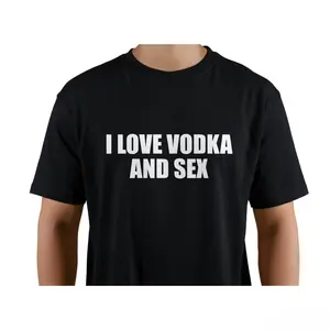 Unisex I Love Vodka And Sex Unisex Heavy  Tee Y2K Shirt Iconic Funny Meme Club Party Bar Cute Top Viral Edgy Sassy Sarcastic Chaotic Gift, Adult funny T-shirt, Gift for Woman and Man