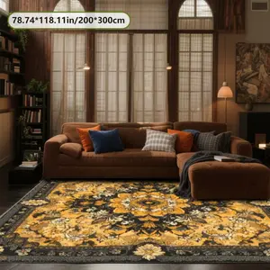 Velvet Soft Comfortable   Floral Mandala Rug 2D Printing Rug Fashion Home Decor, Commercial Decor Carpet, Living Room Rug, Sofa Cushion Bedroom Rug, Bedside Blanket Door Entrance Mat, Dining Table Carpet