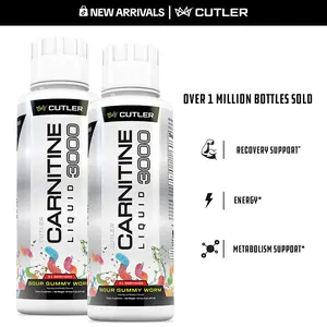 Cutler Nutrition 2 Pack Carnitine 3000 Liquid Supplement for Energy, Sugar Control & Workout Recovery