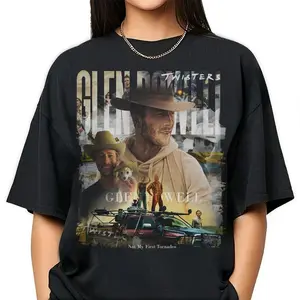 Glen Powell Shirt, Twisters With Glen Powell Retro Movie Poster Vintage Unisex T-Shirt