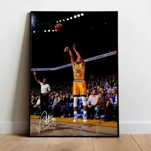 Steph Curry Poster, Signed Steph Curry NBA Poster, Basketball Gift Wall Decor, Steph Curry Signature Wall Art