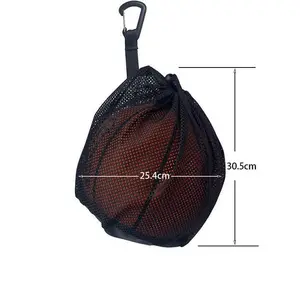 Portable Single Ball Storage Bag Mesh Handbag Drawstring Sling Carrier for Carrying Basketball Volleyball Soccer Ball