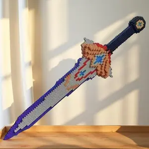 1433 Piece Sword 3D Puzzle Set, Creative Plastic Interlocking Blocks, DIY Craft Kit for Party Games and Home Decor, Ideal Gift