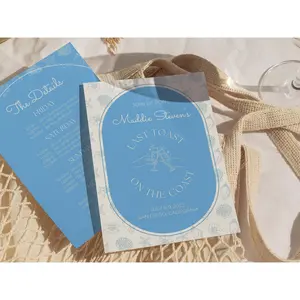 Coastal Grandma Bachelorette Invitation and Itinerary Template For Beach Bachelorette, Last Toast On The Coast, Canva Template