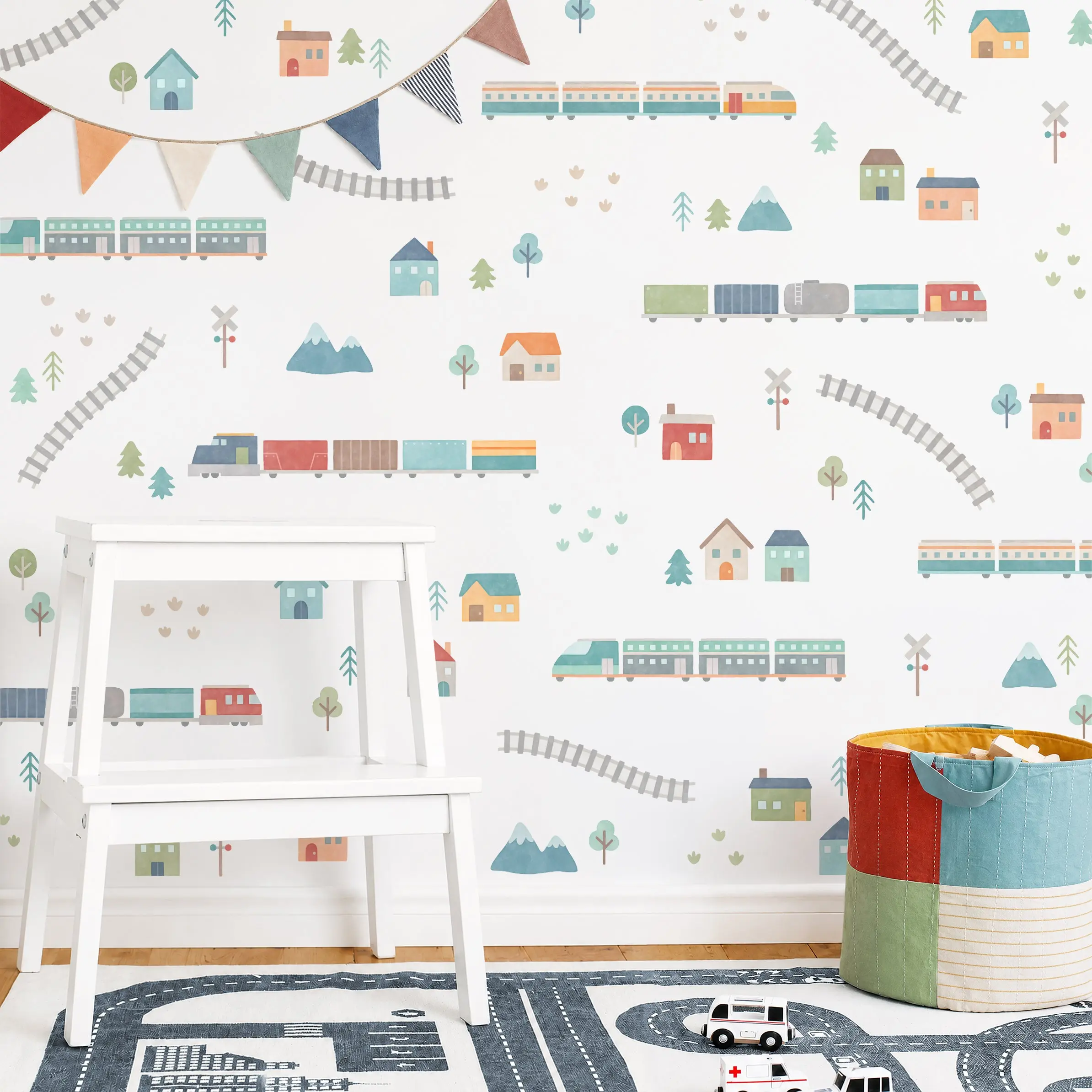Train Wall Decals - Removable & Reusable Fabric Wall Stickers
