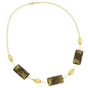Glass Of Venice Murano Glass Vivaldi Necklace - Black and Gold