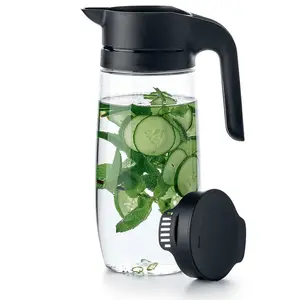 Tupperware Clearly Elegant Pitcher - 1.75 QT Elegant Pitcher with Strainer Lid for infused water and beverages