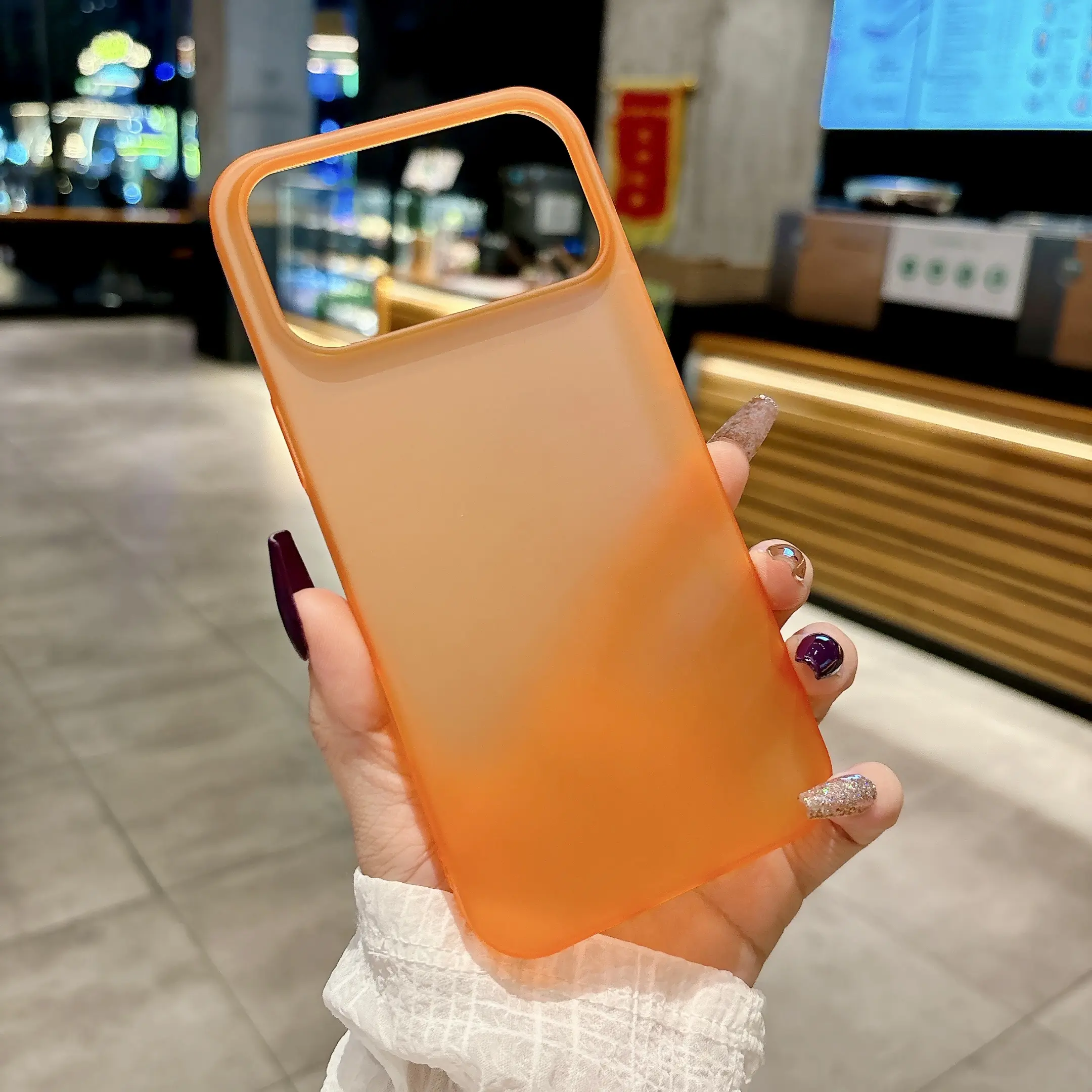 Translucent Ice Mist Case for iPhone 17 Pro Max/17pro/17 Smartphone Drop-Proof, Shockproof Phone Cover, Simple Style, New Orange Hard Protective Case