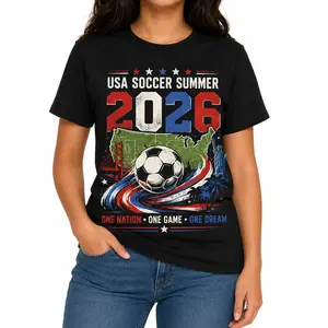 USA Soccer Summer 2026 Graphic Tee, Vintage Football Fan Shirt, Oversized Unisex T-Shirt, Y2K Streetwear Top, Women's Clothes, Trendy Graphic Tees for Women Cute Tops, T Shirts Women's Graphic Tees