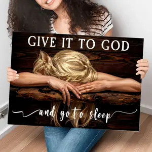 The Sleeping Girl Hands It Over To God To Sleep. Canvas Posters And Wall Art Pictures For The Living Room And Bedroom, Home Decoration, Holiday Gifts For Her/him, Framed Canvas Paintings, Suitable For Mother's Day, Valentine's Day, Father's Day