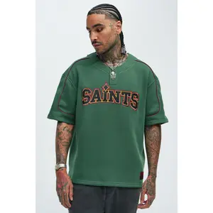 Saint Worldwide Short Sleeve Henley - Green Saint Worldwide Short Sleeve Henley - Green