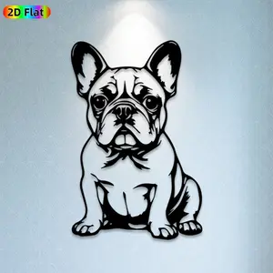 1pc French Bulldog Metal Wall Art, Adorable French Bulldog Statue Mural, Ideal Gift for New Year, Christmas, Dog Decor Enthusiasts, Rust-Resistant Metal Wall Decor Wall Sculptures,  Pet Lovers' Unique Home Accent