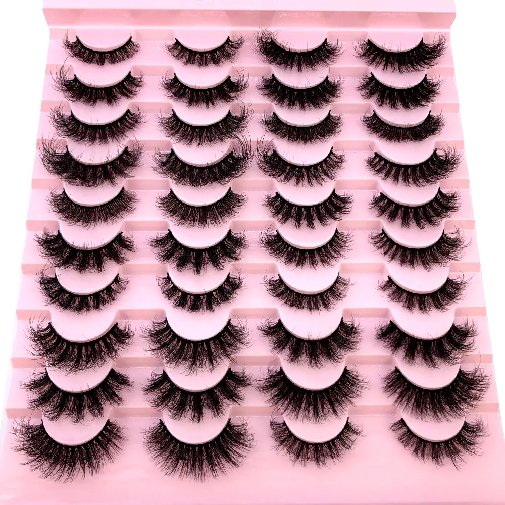 New Mixed 20 Pairs Natural False Eyelashes Fake Lashes Long Makeup 3D Mink Lashes Extension Eyelash Mink Eyelashes for Beauty Cosmetic