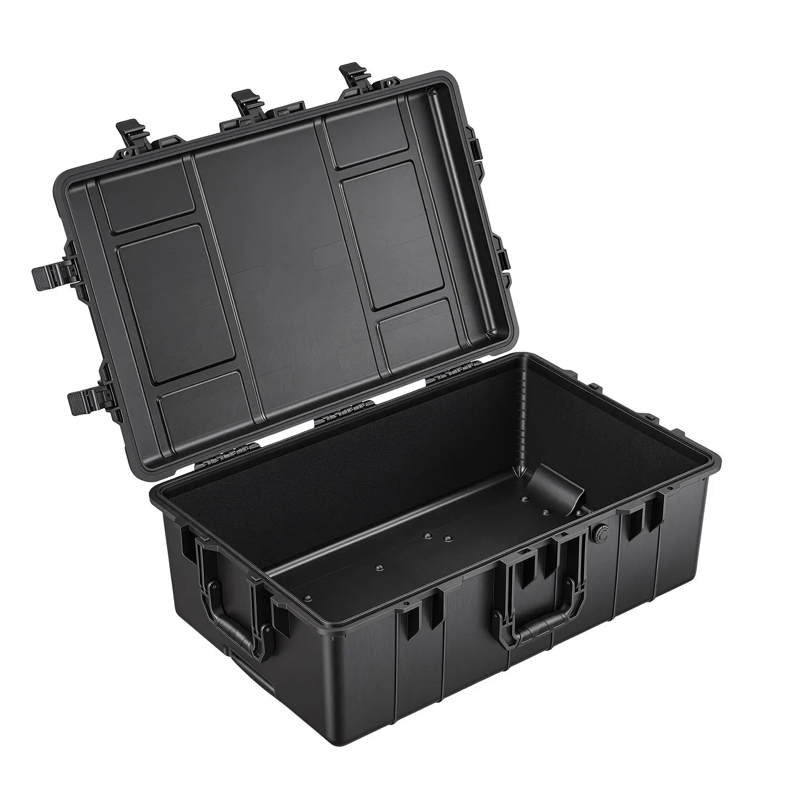 VEVOR IP67 Rated Weatherproof Hard Case (31.5x20.47x12.2in) - Heavy Duty Protective Dry Box for Audio Gear, Outdoor Tools, with Reinforced Latches, Retractable Handle, Black