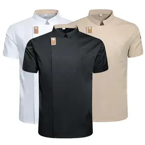 Unisex Chef Jacket Summer Kitchen Shirts Hotel Restaurant Waiter Uniforms Bakery Catering Work Clothes Hotel Cooking Clothes
