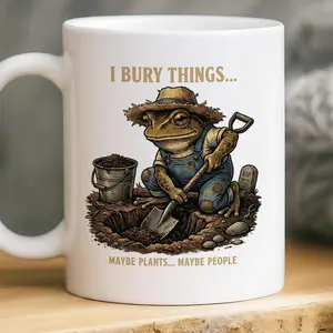 Funny Frog I Bury Things Maybe Plants Maybe People Mug, Dark Humor Mug, Creepy Cute Gardening Lovers, Plant Gift, Dark Humor Aesthetic Cup