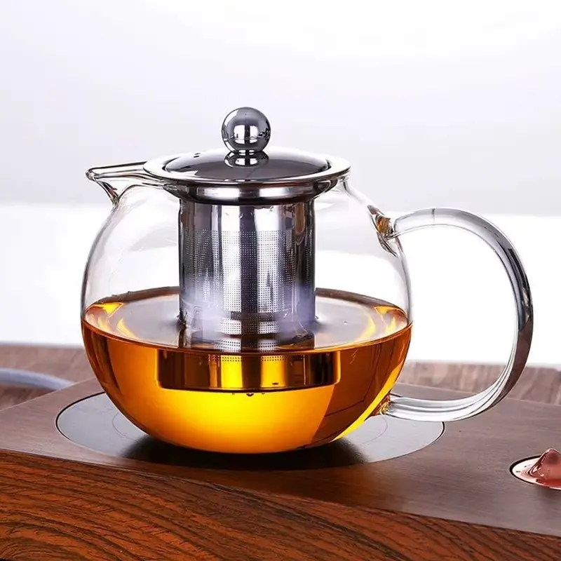22oz (650ml) Classic Heat-Safe Borosilicate Glass Teapot - 2-4 Cup Servings, Removable 18/8 Stainless Steel Infuser, Drip-Free Stovetop-Safe Kettle with Handle for Loose Leaf Tea, Tea Bloom Viewing, Gifting