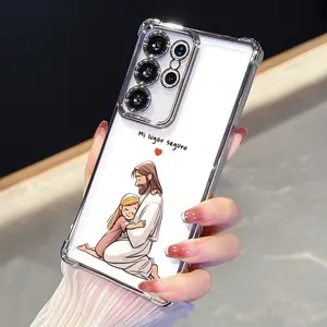 Safe Embrace Pattern Phone Case For Samsung Galaxy S26 Ultra S25 Plus S24 S23 FE S22 Electroplated Cover with Airbag Shockproof Slim Soft TPU Smartphone Casing Cover