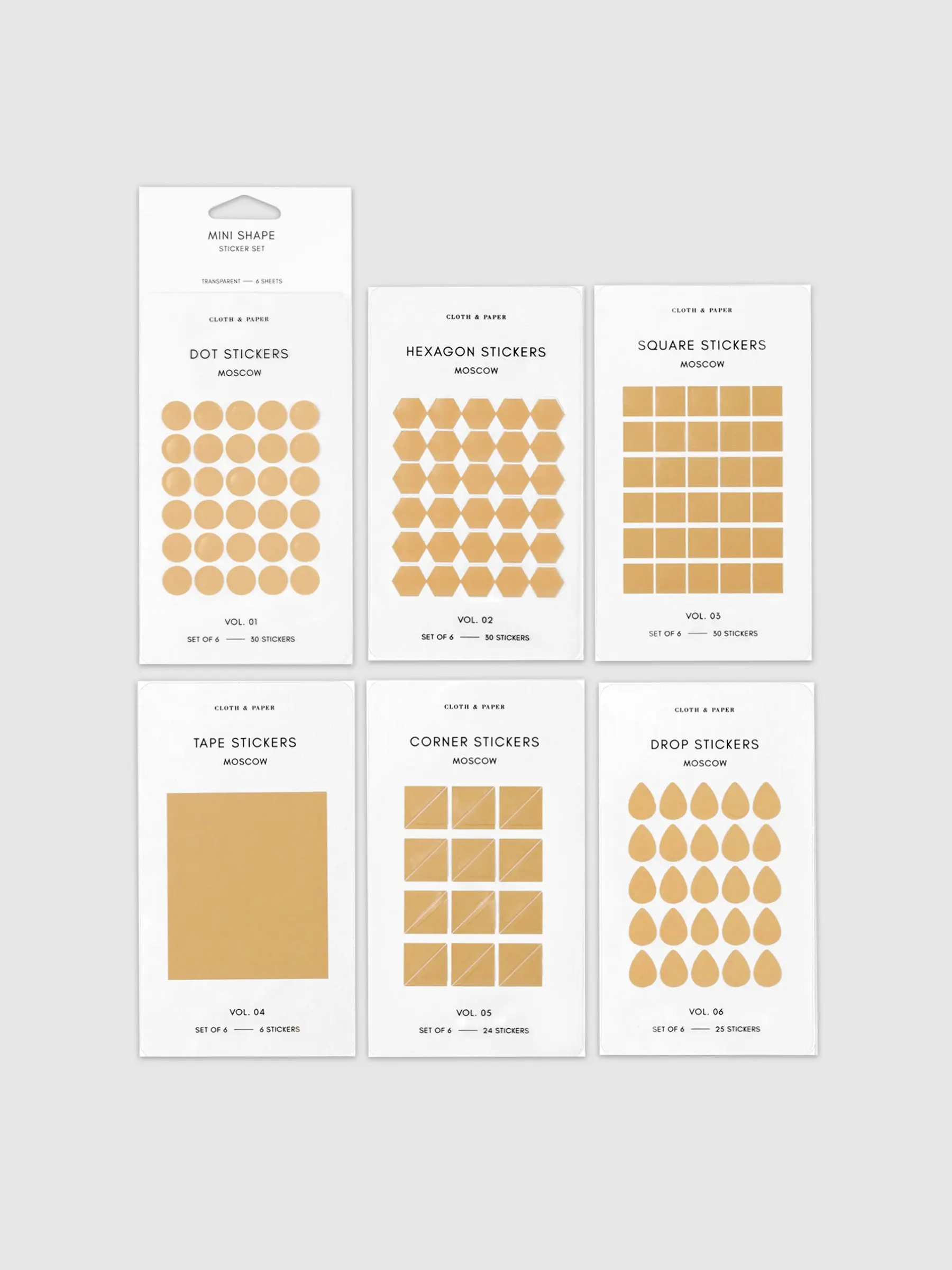 Mini Shape Sticker Set | Transparent