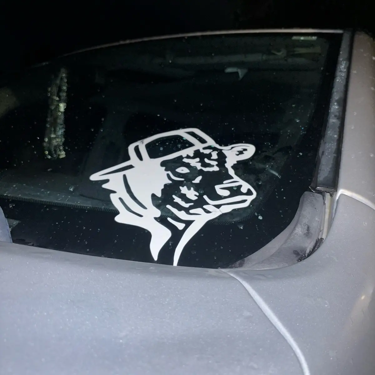 Cow with Hat Decal for Trucks, Cars, and More - Decorative Sticker