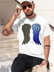 Daryl Dixon New s 2026 new model Black/White Tee Stylish & Comfortable Loose Crew Neck Short Sleeve T-shirts Versatile On Trend Eye Catching Printed Graphic Casual Tee for Daily Wear Outings & L