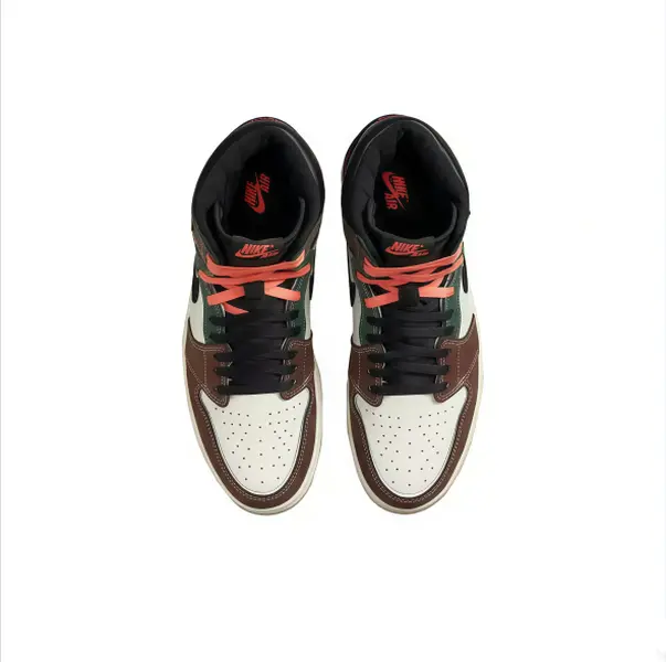 Multi color patchwork high top sneakers, retro lace-up shoes with mixed earth tone panels