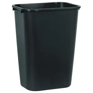 Rubbermaid Commercial Products Deskside Wastebasket/Trash Can, 10.25-Gallon/41-Quart, Black, Plastic, Garbage Can for Home/Office, Fits Under Desk/Sink/Cabinet