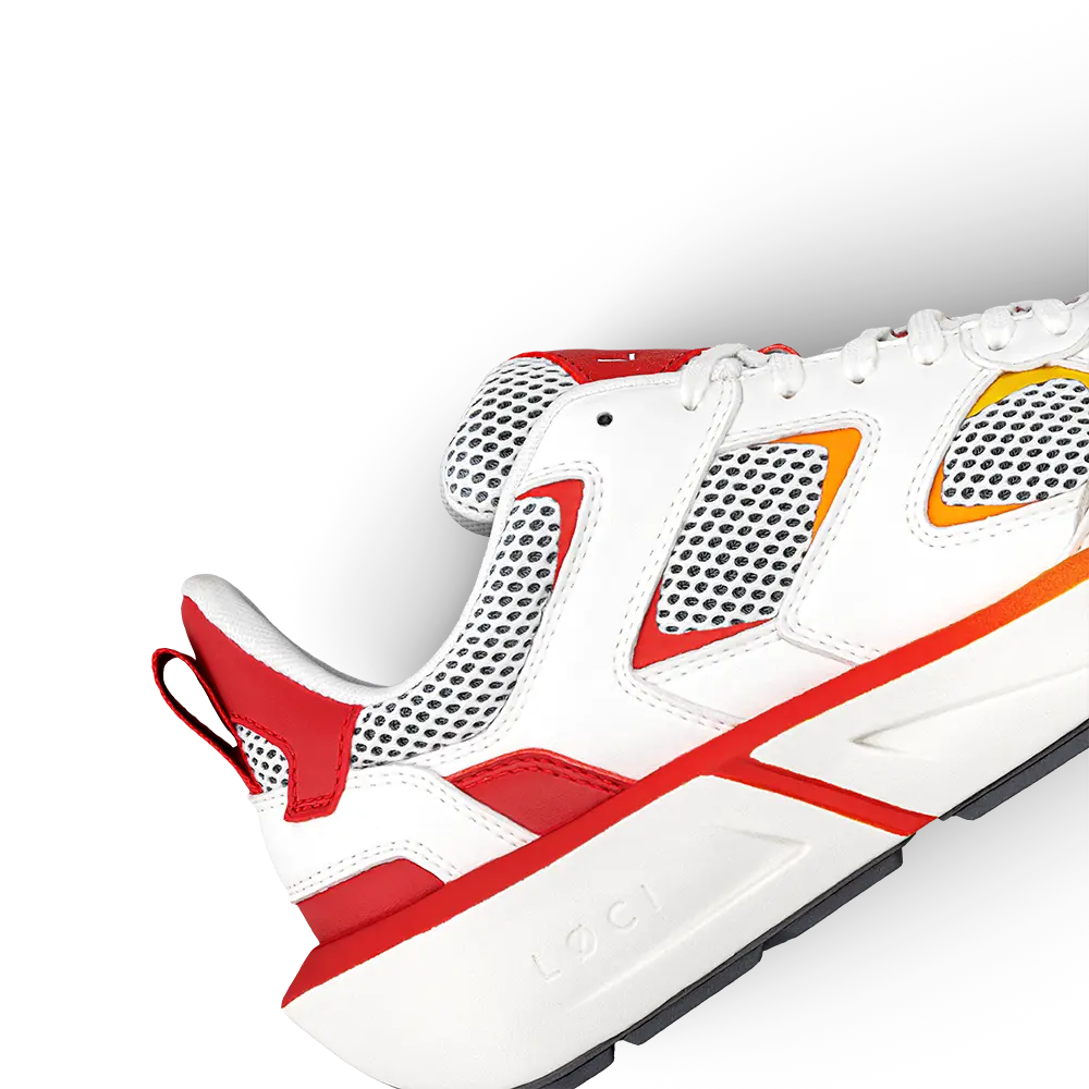 LØCI - VØLT - WHITE/RED/YELLOW - Vegan Sneakers – Made from