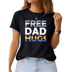 Rainbow Trans Flag LGBT Gift – Free Dad Hugs Tee for Gay Pride Supporters