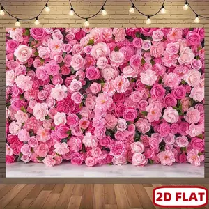 Rose Artificial Mixed Flower Wall Background Fabric, Party Photography Decoration, Wedding Birthday Live Streaming Room Decor, Indoor Outdoor Home Garden