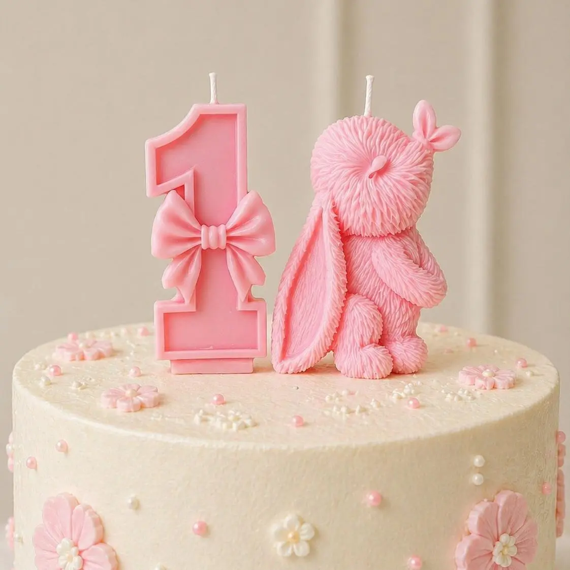 Birthday Number Candle Set – Choose Number & Character (Bunny or Duck) – Handmade Cake Topper