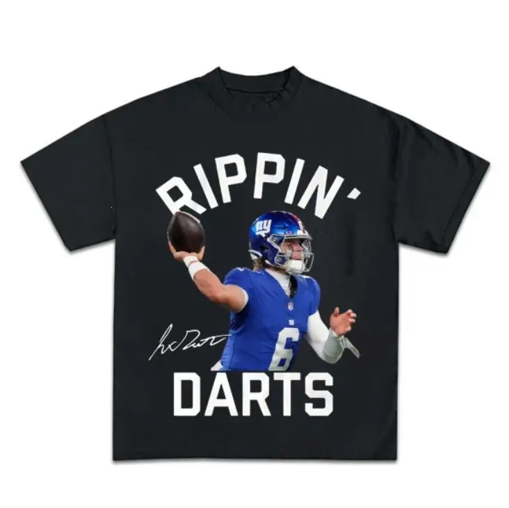 Youth & Adult Jaxson Dart #6 Giants Rippin’ Darts Signature Shirt Casual Football Design Sport Collection Gift For Men Women