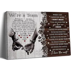 Personalized We're A Team Couple Poster Gift for Him, Her, Husband Wife Christmas Birthday Anniversary Couple Lover Custom Name Poster Canvas Print Wall Art Home Decor Picture for Bedroom LivingRoom