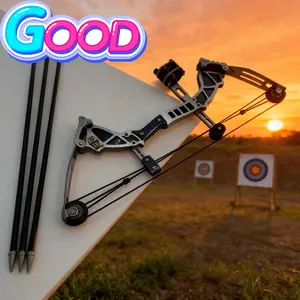 Portable 9.5 Inch Mini Archery Kit with Adjustable Tension, Aluminum Alloy Equipment for Outdoor Practice, Includes 12 Arrows, Perfect Boy Gift