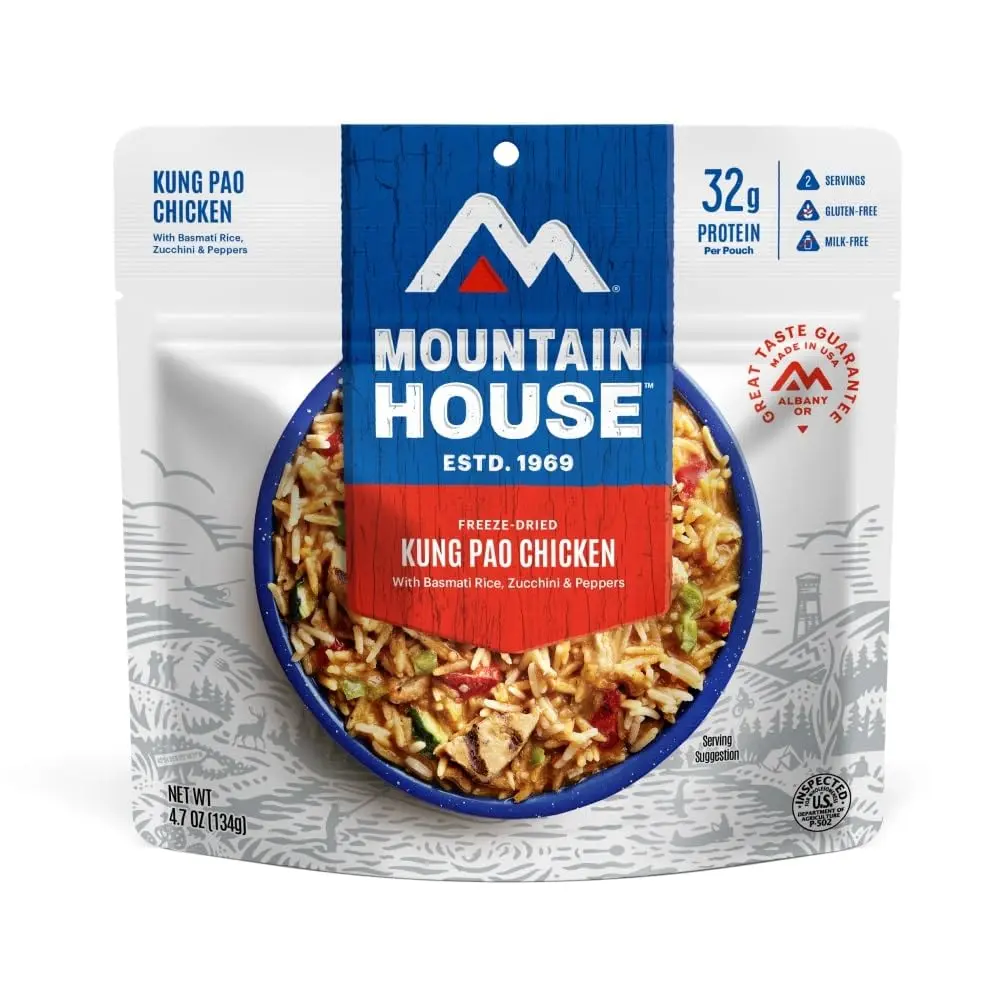 Mountain House Kung Pao Chicken | Freeze Dried Backpacking & Camping Food Gluten-Free 2 Servings