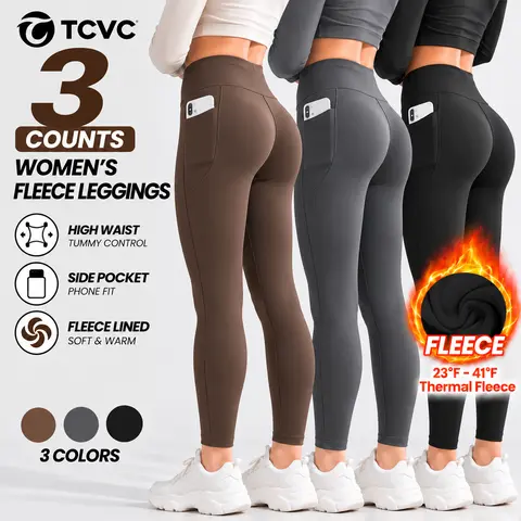 TCVC High Waist Black Leggings with Pockets, Tummy Control, Non-See-Through & Butt Lifting Yoga Pants, Versatile High-Waist Yoga Pants - Gym, Running & Daily Wear, Perfect for All Seasons Outfits Casual