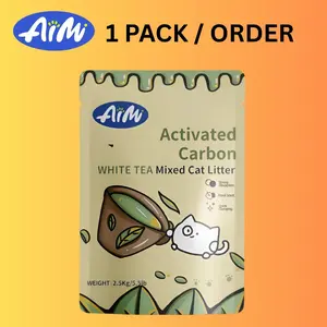 Aimi Activated Carbon White Tea Mixed Cat Litter 5.5lb - Strong Absorption Floral Scent Quick Clumping