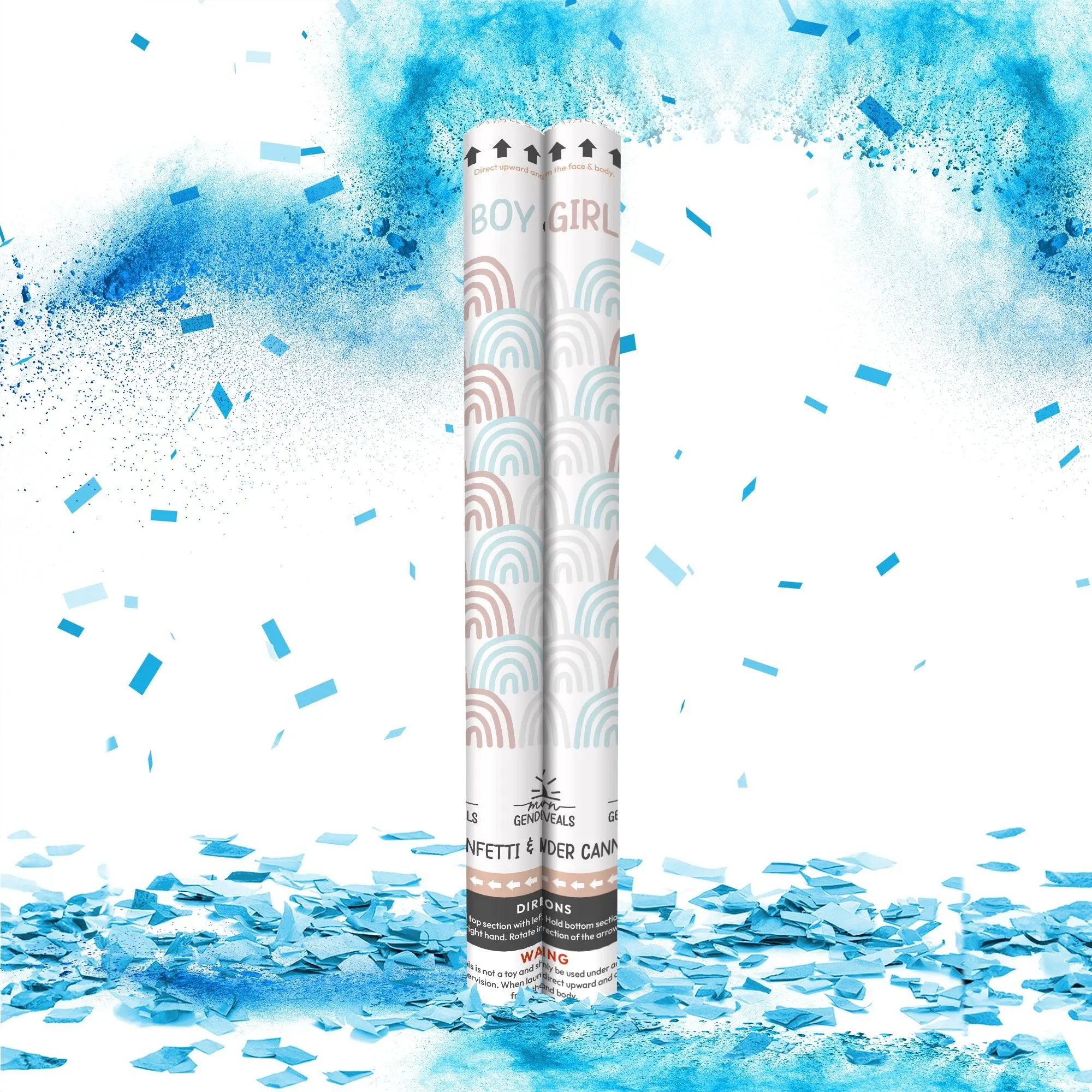 24" Confetti & Powder Cannon in Blue (Set of 2)