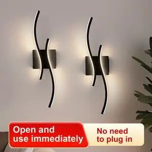 Battery Operated Wall Sconce,10000mAh USB Rechargeable Wireless Minimalist Black Wall Light,3000K-6000K Dimmable LED Wall Lamp for Bedroom Hallway Background Staircase -1 Pcs