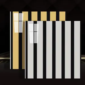 20pcs Waterproof Self-Adhesive Striped Wall Stickers, Luxury and Silver Color Embossing, Reflective Texture, Removable Vinyl Decor