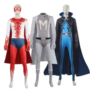 New Megamind Plush Super Bad Guy Cosplay Jumpsuit Cape Stage Performance Costume