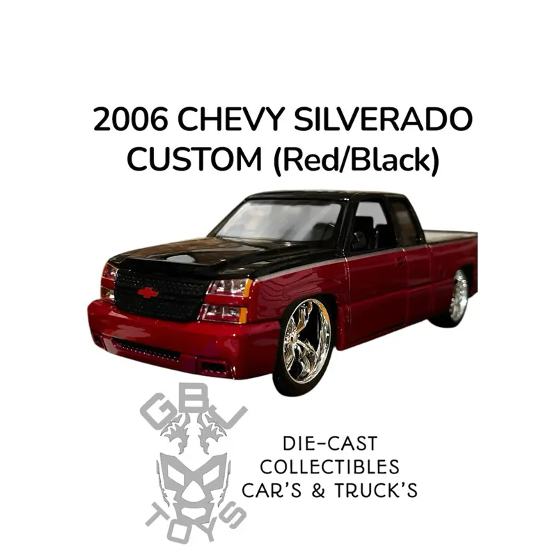 2006 CHEVY SILVERADO CUSTOM (Red/Black) 1/25 Die-Cast Mod: 79039 Diecast Metal Model Diecast Collectible