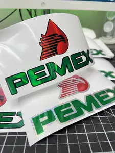 Pemex Mexico Rainbow Holographic Color Vinyl Sticker Set - Durable, Weather-Resistant Eagle Design Decals, 5"-15" Sizes for Car Exterior Accessories, Decals Car Stickers