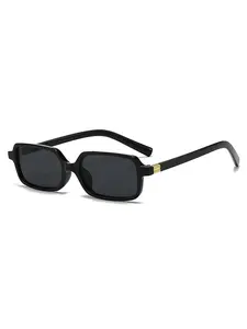 Fashion Square Frame Sunglasses for Men and Women, Tinted Lens Sunglasses, PC Material, UV Protection, Casual Style, All Seasons, Plain Pattern, Trendy Casual Sunglasses