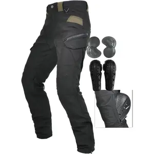 Armored Motorcycle Pants Motorcycle Protective Jeans for Riding Adjustable Cuffs Concealed Breathable Mesh