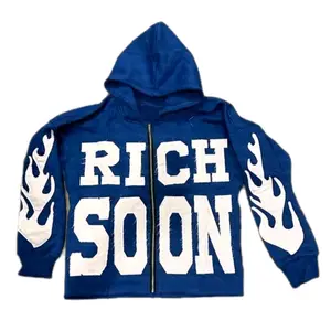 We Gone be Rich Soon Zip-up Hoodie-Unisex-fall season-cotton Man Sweaters Pullover
