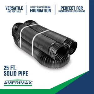 FLEX Drain 4 in. x 25 ft. Black Copolymer Solid Drain Pipe