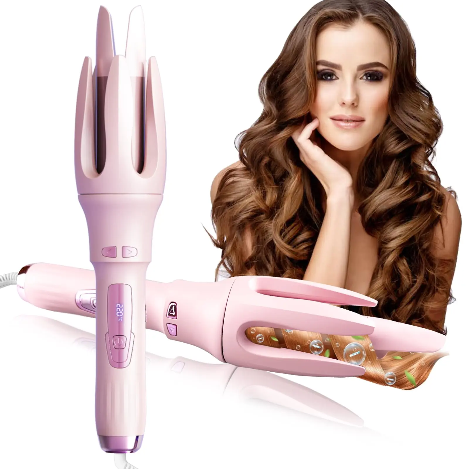 Automatic Hair Curler Automatic Curling Iron with 4 Temperatures 1.25inch Curling Iron with Fast Heating Auto Shut-Off